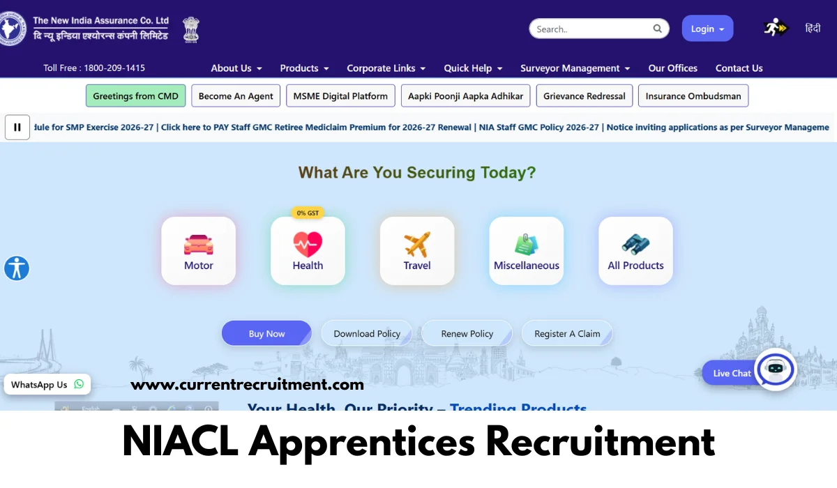 NIACL Apprentices Recruitment