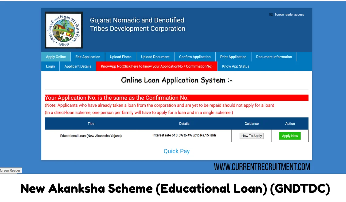 New Akanksha Scheme (Educational Loan) (GNDTDC)
