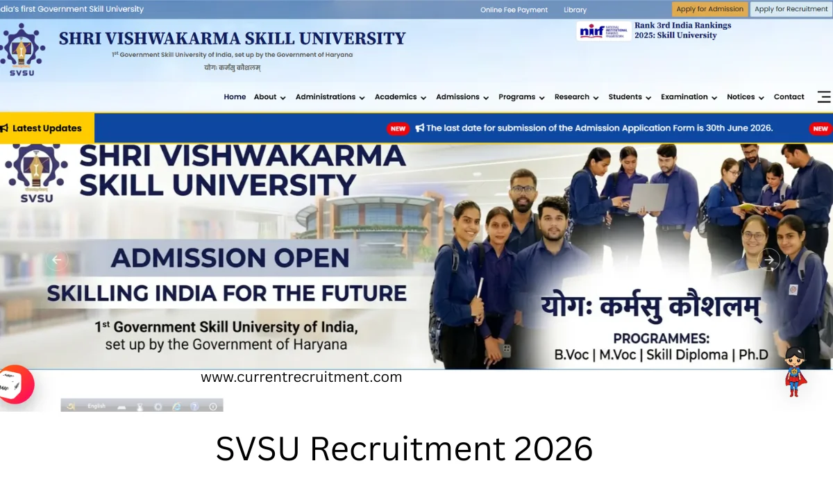 SVSU Recruitment 2026