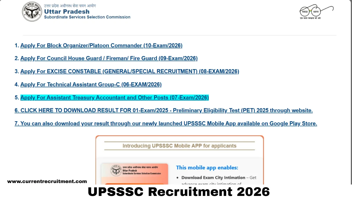 UPSSSC Recruitment 2026